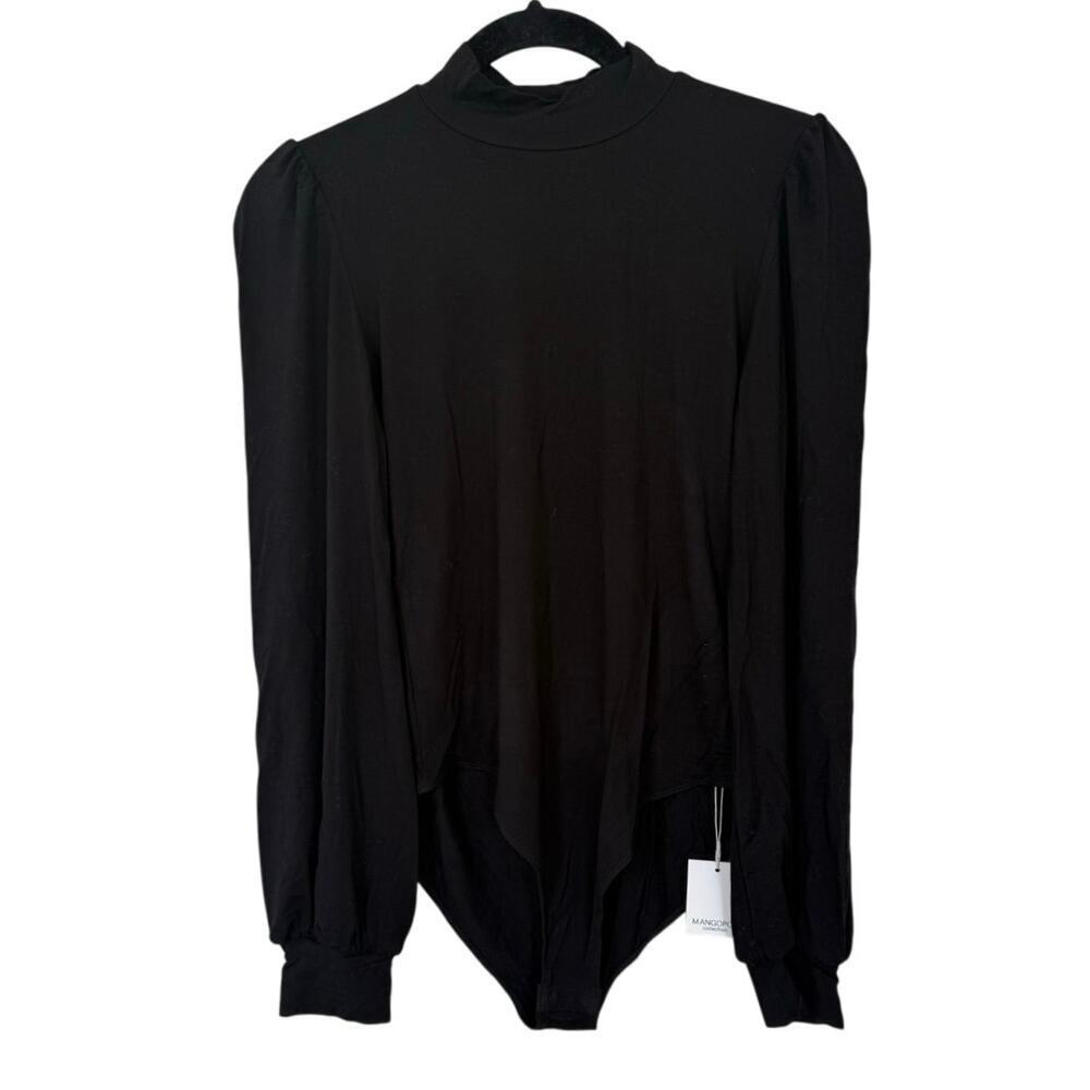 NWT Mangopop Black Mockneck Long Sleeve Bodysuit
